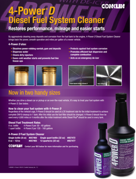 4-POWER® D - DIESEL FUEL SYSTEM CLEANER & EMERGENCY DE-ICER