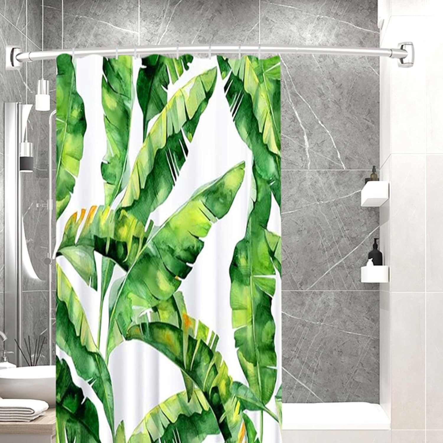 Elegant Brushed Nickel Curved Shower Curtain Rod 33-78in for Stylish Bathrooms