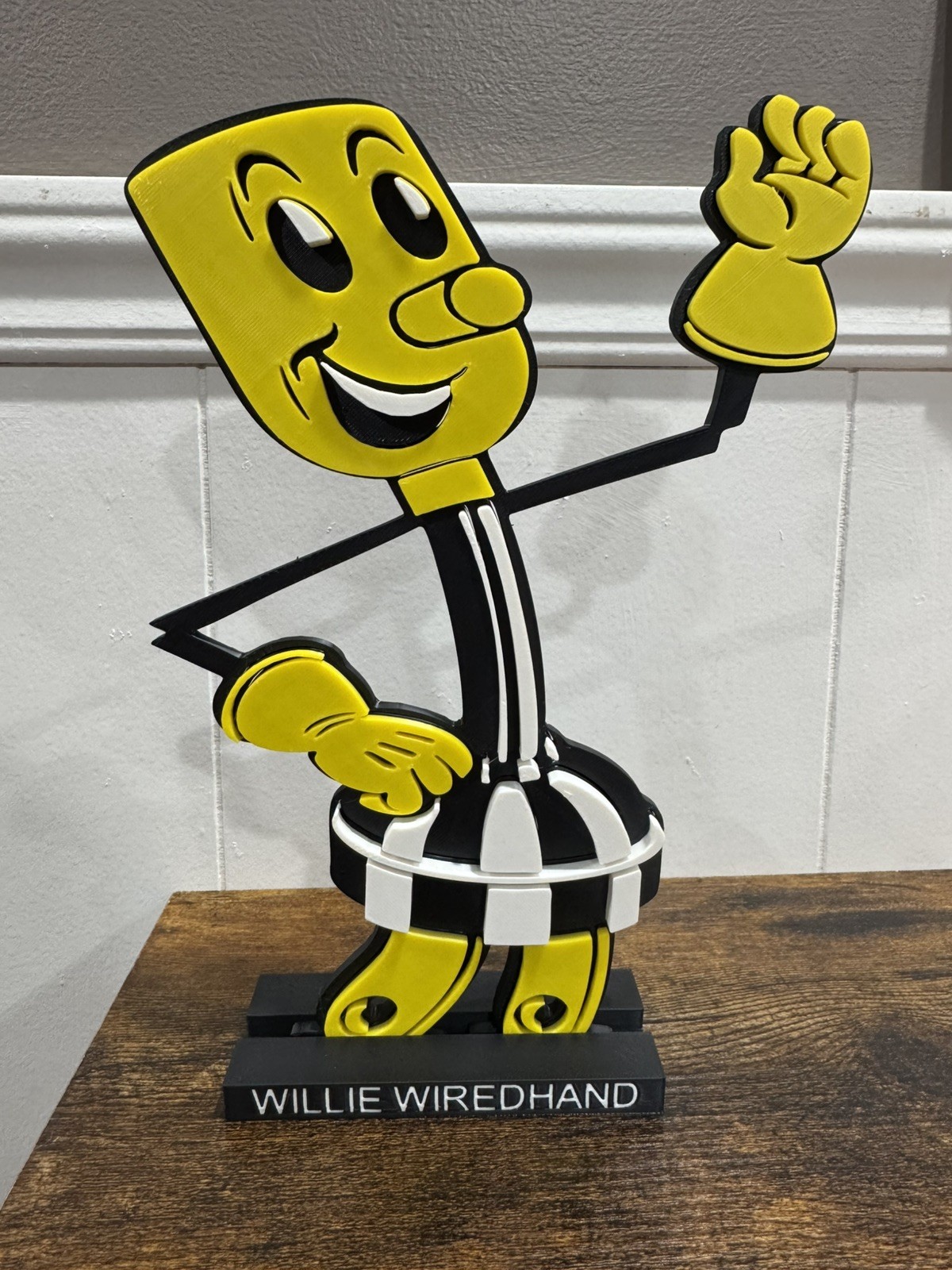 10” Willie Wiredhand Figure Retro Electric Mascot Display Statue Utility Office