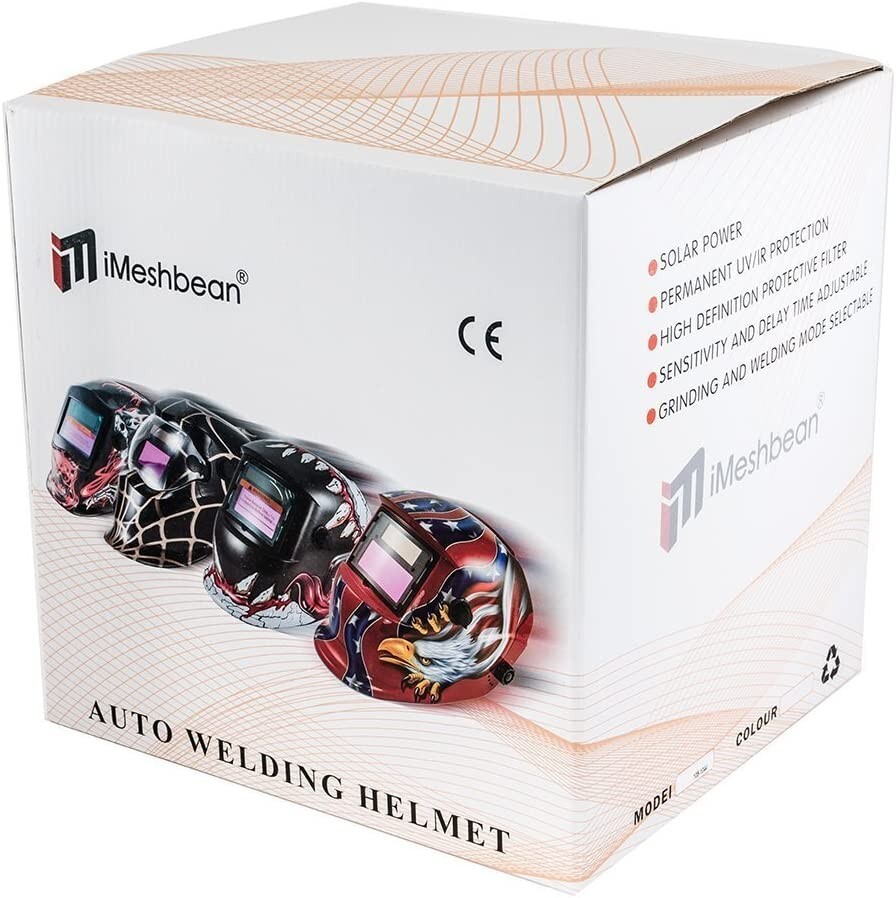 Blood Mouth Solar Auto Darkening Welding Helmet Arc Tig Mig Welder Mask Hood+Bag