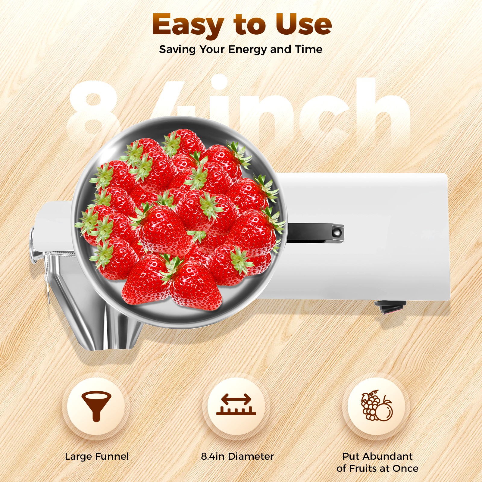 110V Electric Tomato Strainer, 450W Stainless Steel Tomato Press and Strainer