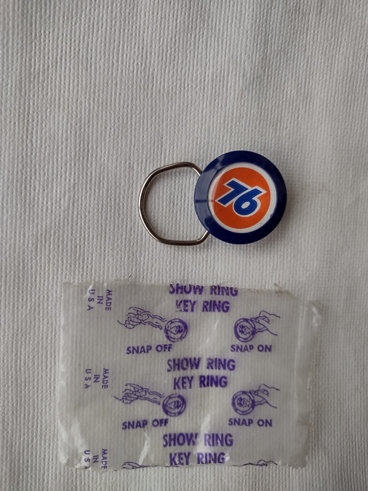 1970's VINTAGE UNION 76 UNOCAL UNION OIL UNUSED KEY CHAIN CHABOT PORTSMOUTH OHIO