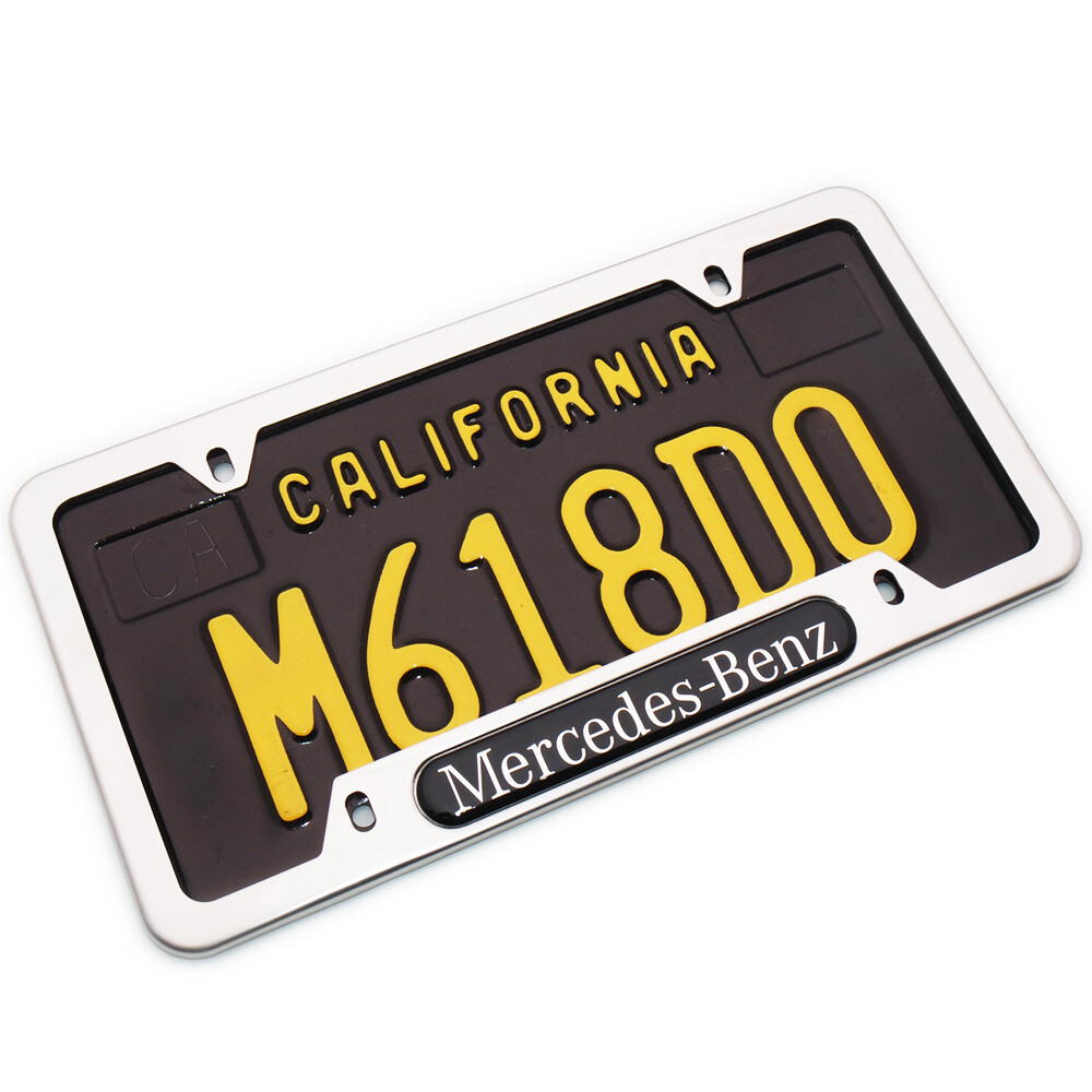 Chrome Stainless Front Rear For Mercedes-Benz Car License Plate Frame Cover Gift