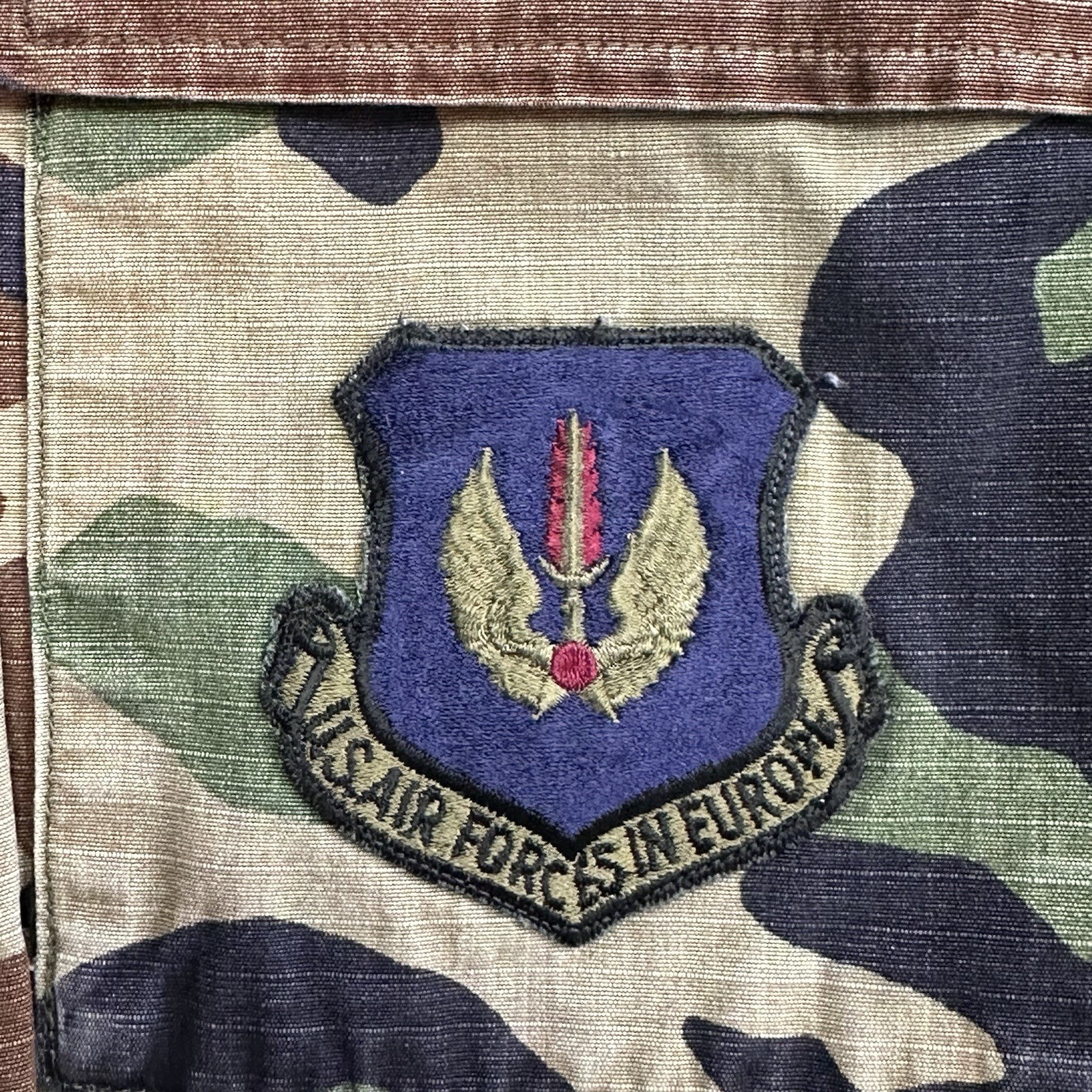 USAF Air Force EUROPE BDU Woodland Camo LARGE-REGULAR w/ Jump Patches