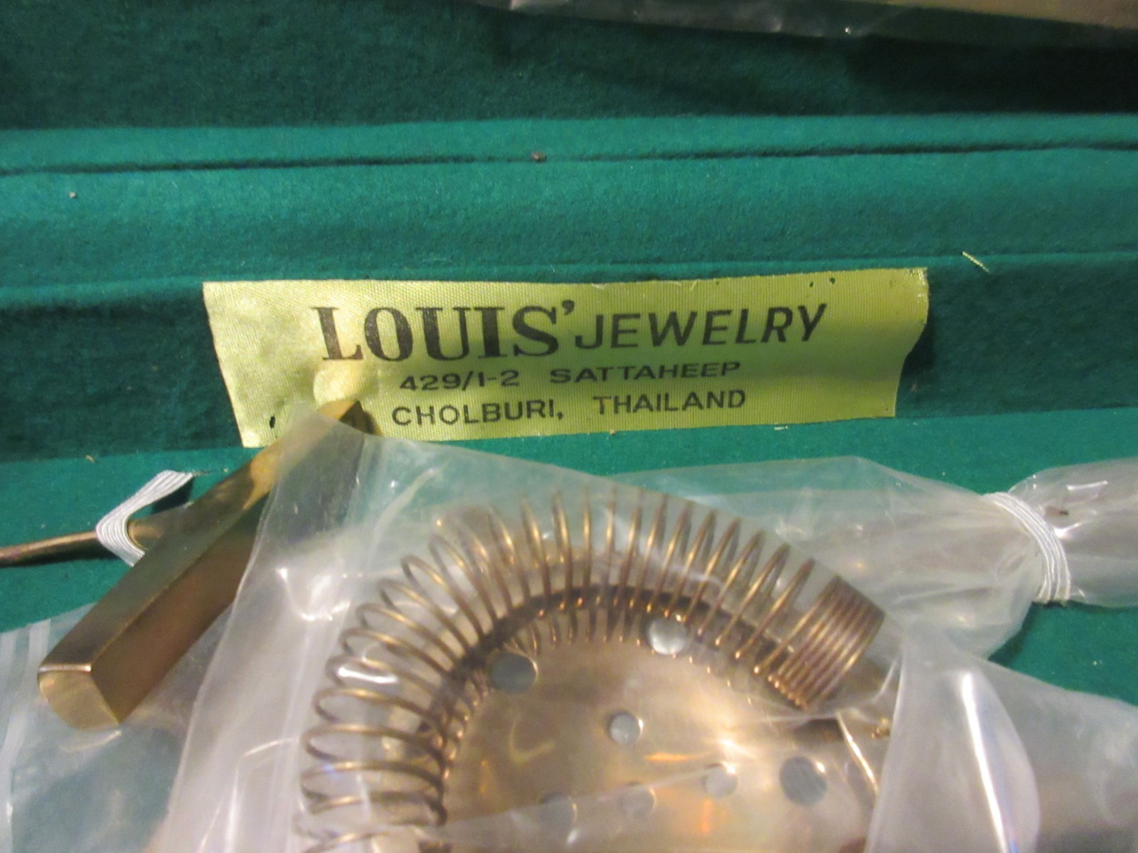 Vintage Cocktail Tool Kit Bar Set Teak Case Bronzeware 9 pc Thailand Nice