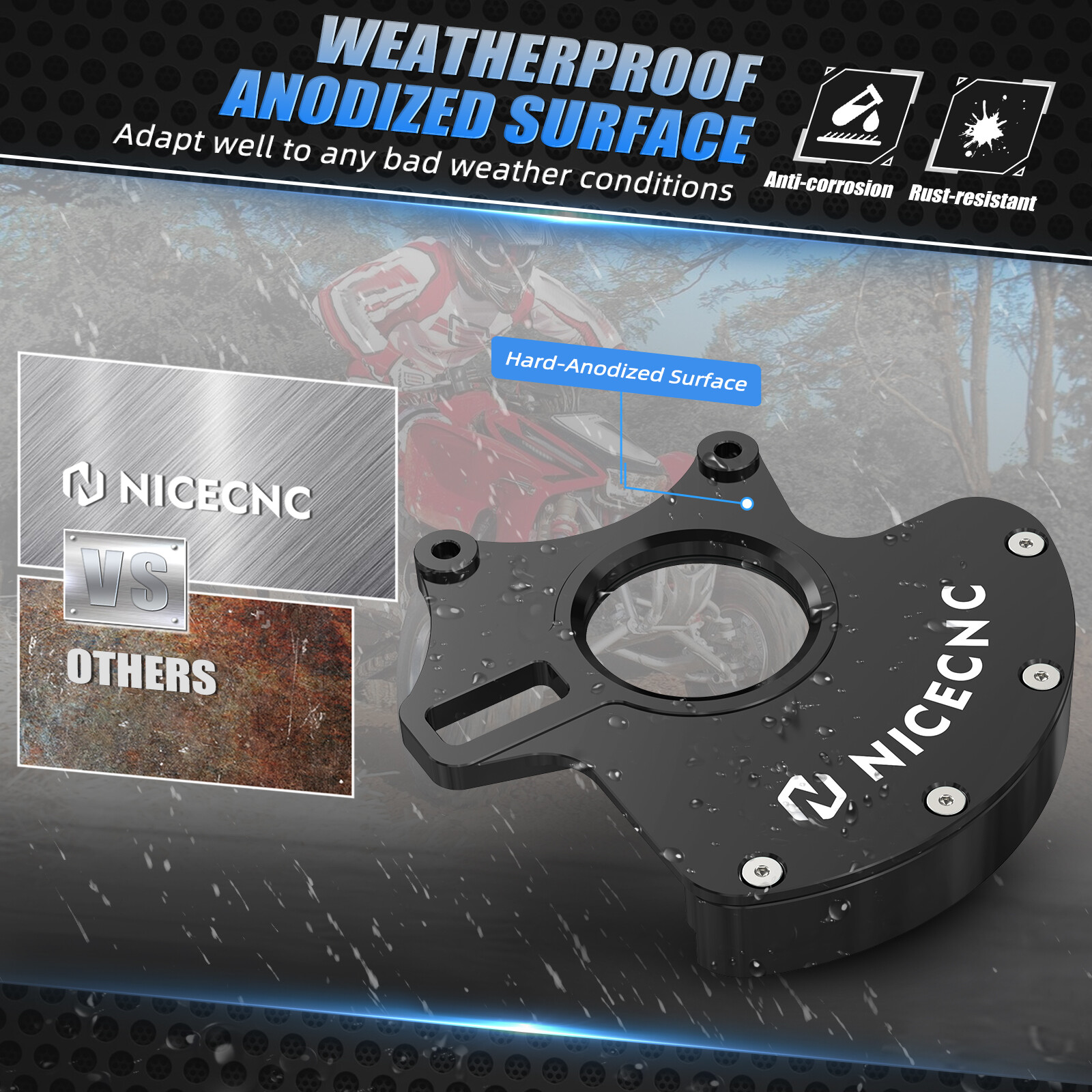 Rear Caliper Bracket Rotor Guard #43211-HP1-000 For Honda TRX450R TRX450ER Black