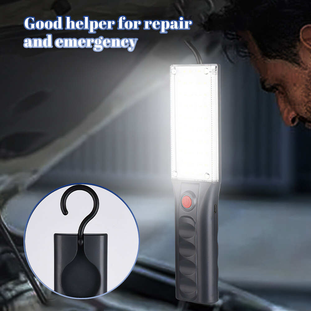 Magnetic LED Work Light Portable Flashlight with Hanging Hook USB Rechargeable