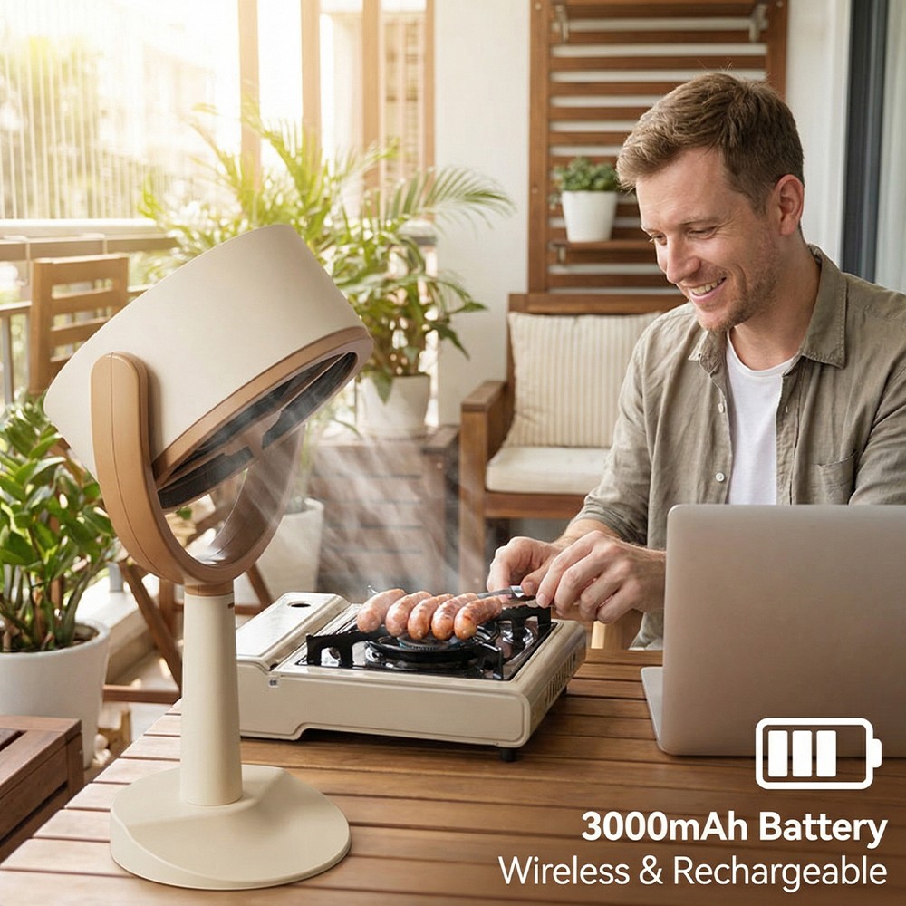 Electric Desktop Range Hood Adjustable Angle Portable Mini Exhaust Fan for BBQ