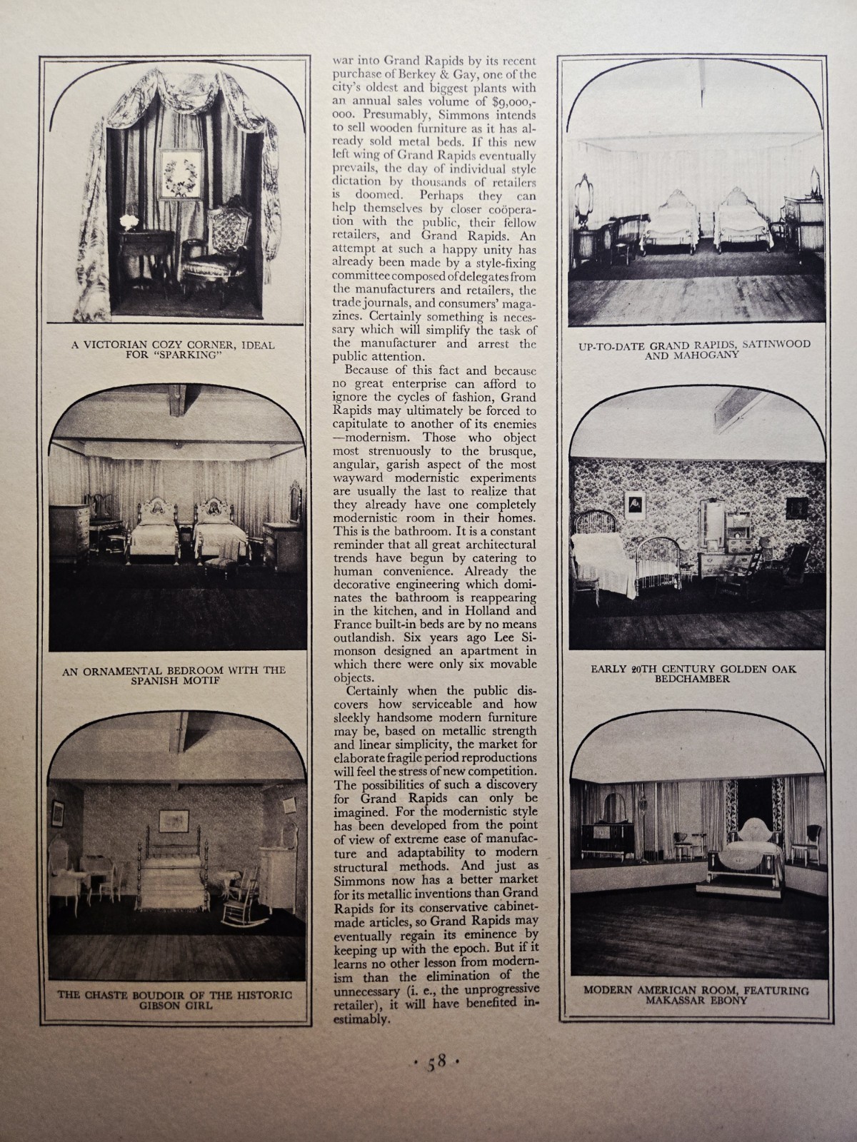 1930 The Bed Significant Magazine Article Beautiful Illustrated Eras Simmons