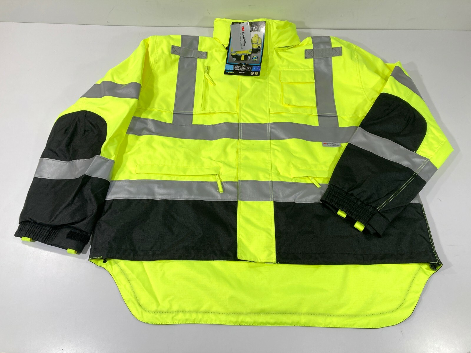 RADIANS RW32-3Z1Y RADWEAR CLASS 3 HEAVY DUTY RIP STOP HI VIS RAIN JACKET COAT MD