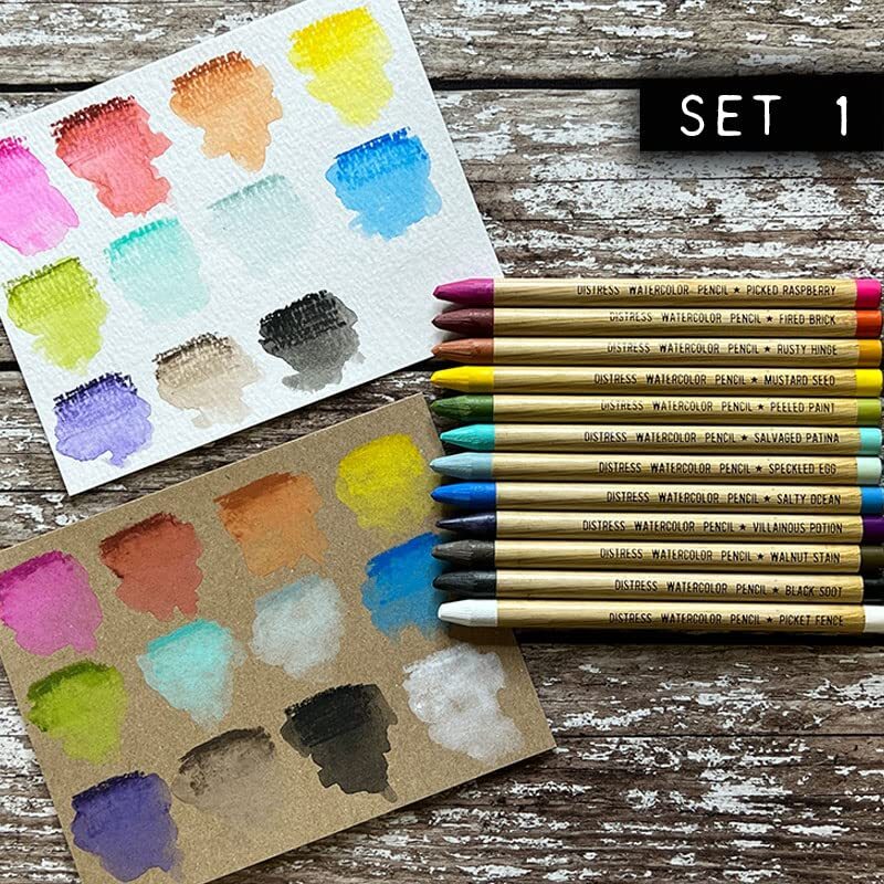 Tim Holtz Distress Watercolor Pencils Set 1, 2 and 3-36 Woodless Watercolor