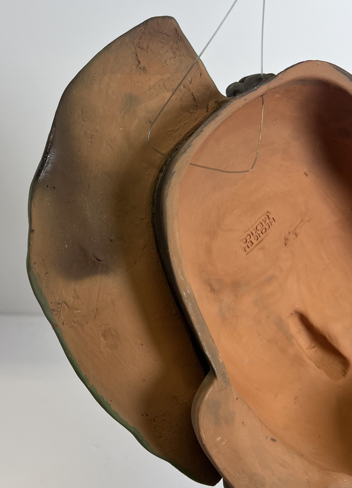 Folk Art Maya Mayan Terracotta Clay Handmade 11” Tribal Warrior Face Mask