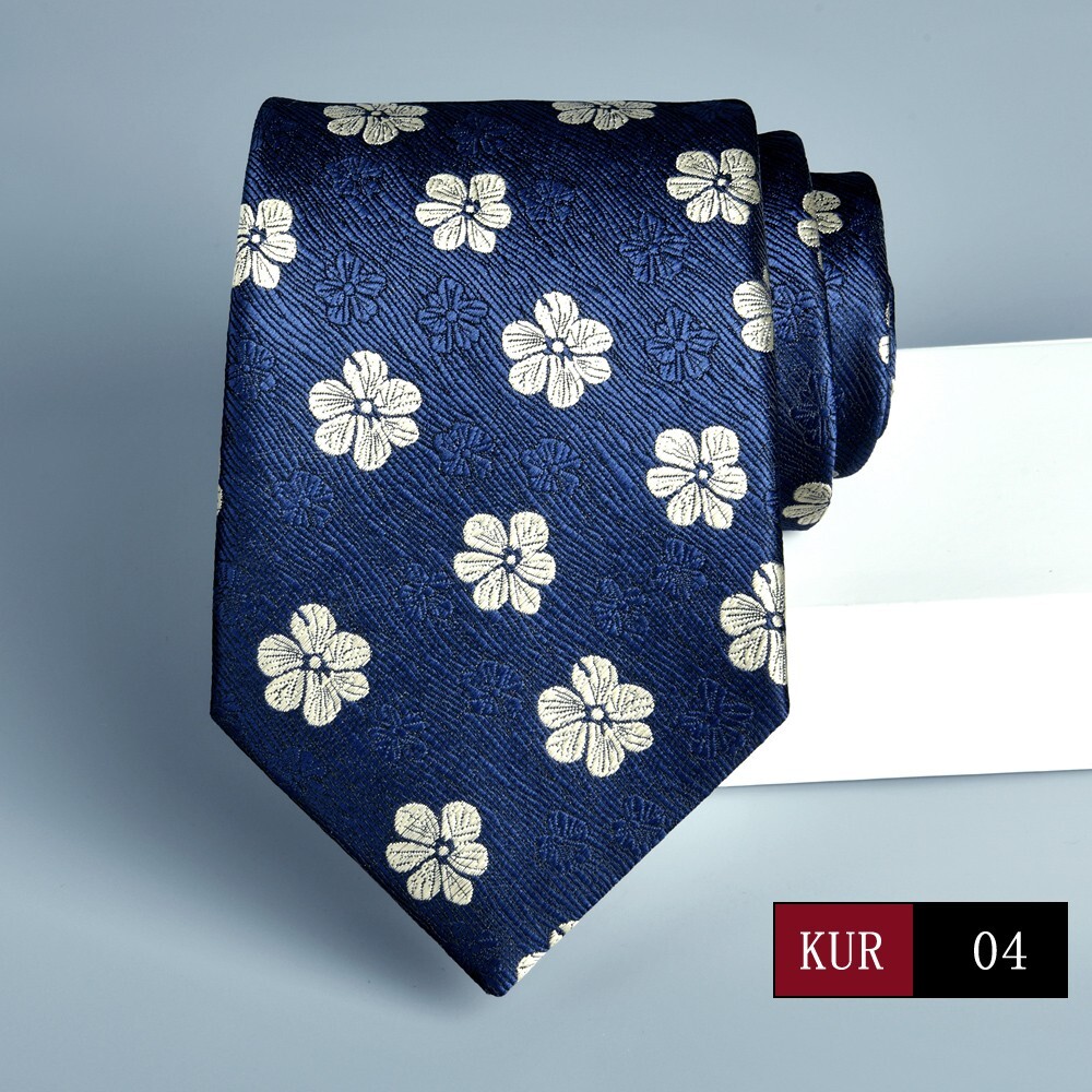 New Classic Floral Blue White JACQUARD WOVEN 100% Silk Men's Necktie Tie