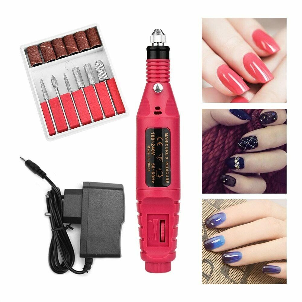 Electric Drill Nail File Acrylic Art File Manicure Pedicure Portable Machine Kit
