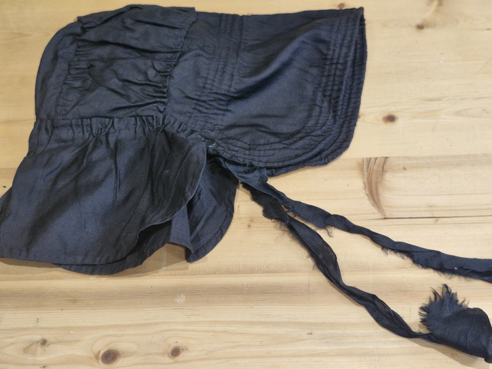 ANTIQUE HAT VICTORIAN BONNET WOMANS MOURNING HANDMADE