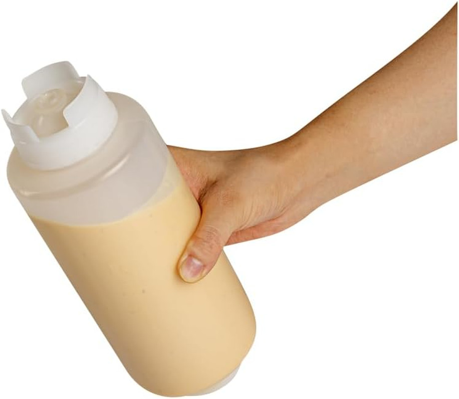 32Oz. FIFO Inverted Plastic Squeeze Bottle with Refill and Dispensing Lids - Fir