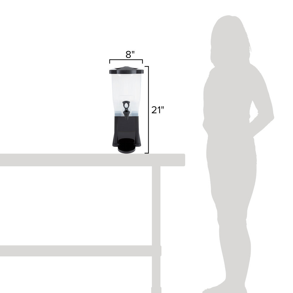 3 PACK Black 3 Gallon Plastic Iced Tea Punch Juice Beverage Drink Dispenser