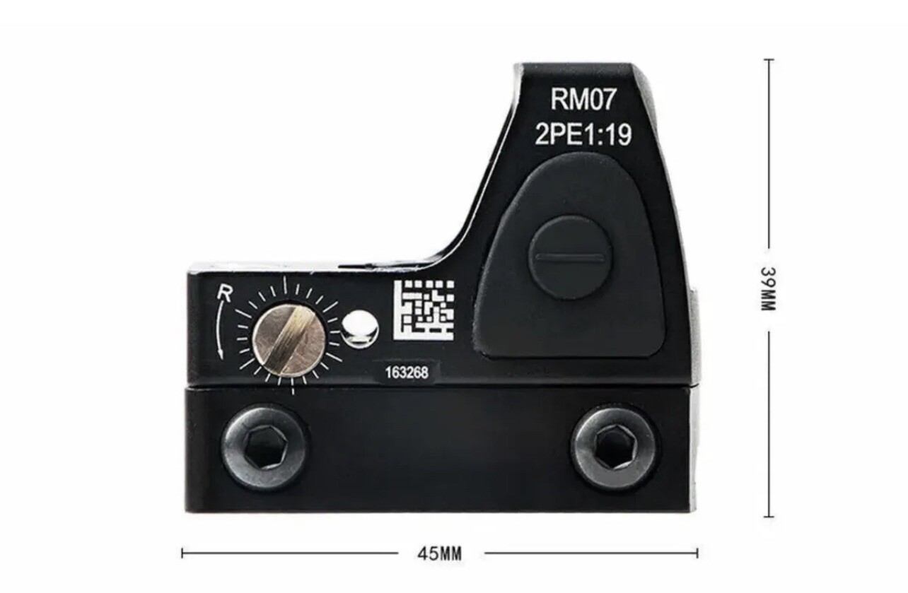 Red Dot Tactical RMR Reflex Sight Scope for Pistol Glock 17 19 W/20mm Mount Logo