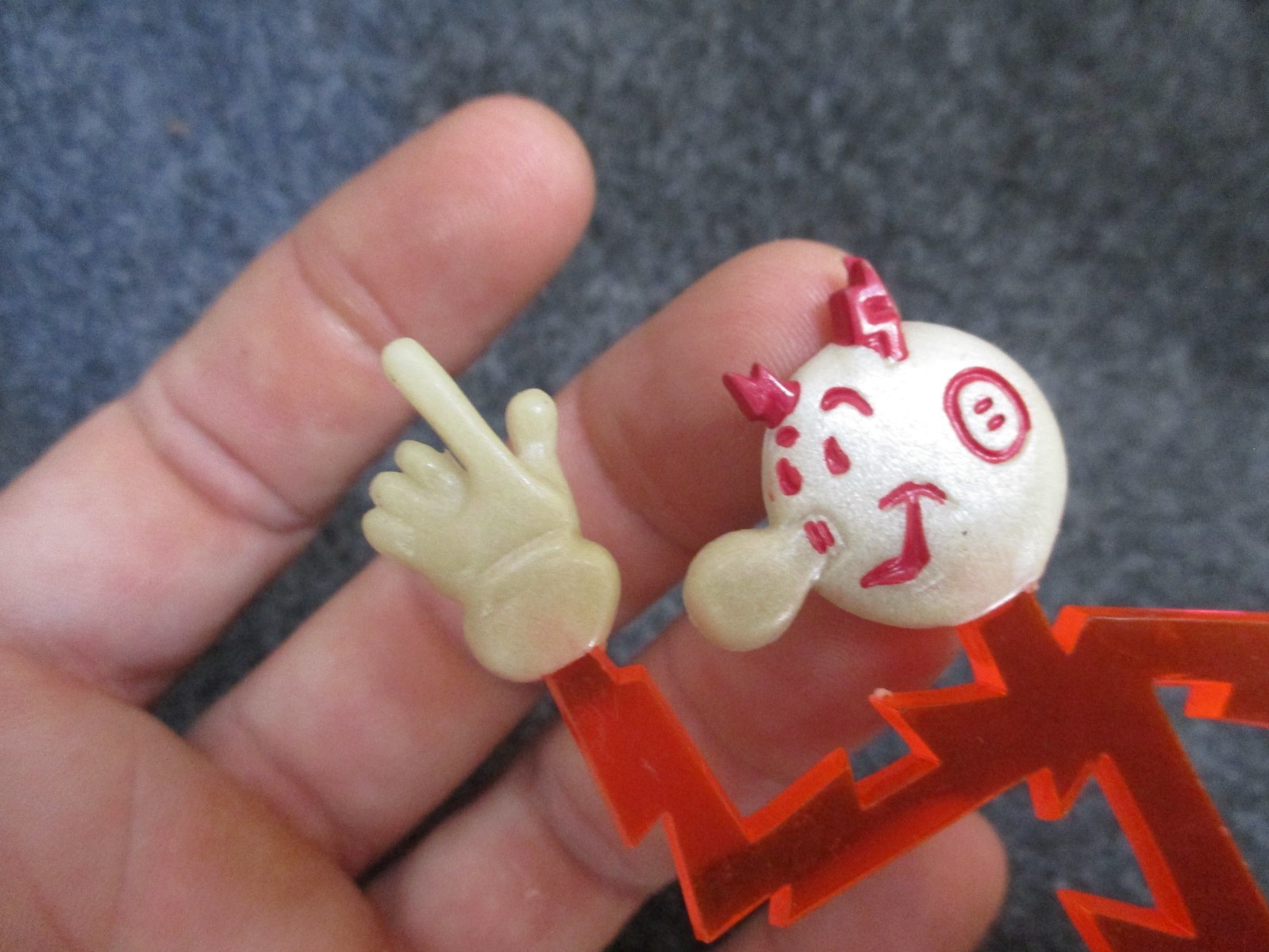 Vintage Reddy Kilowatt Plastic Figure Business Card Holder - No Stand