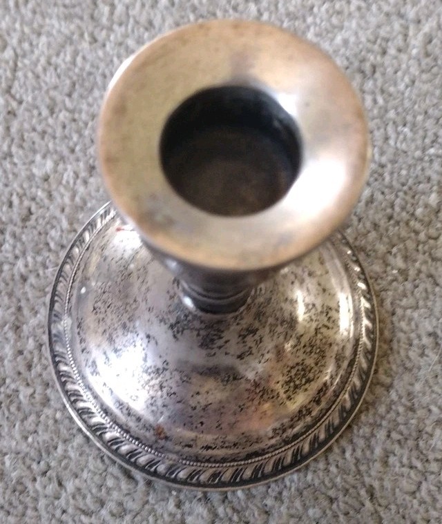 Duchin Creation Sterling Silver Weighted Candlestick Height 4 1/5" width 3.25"