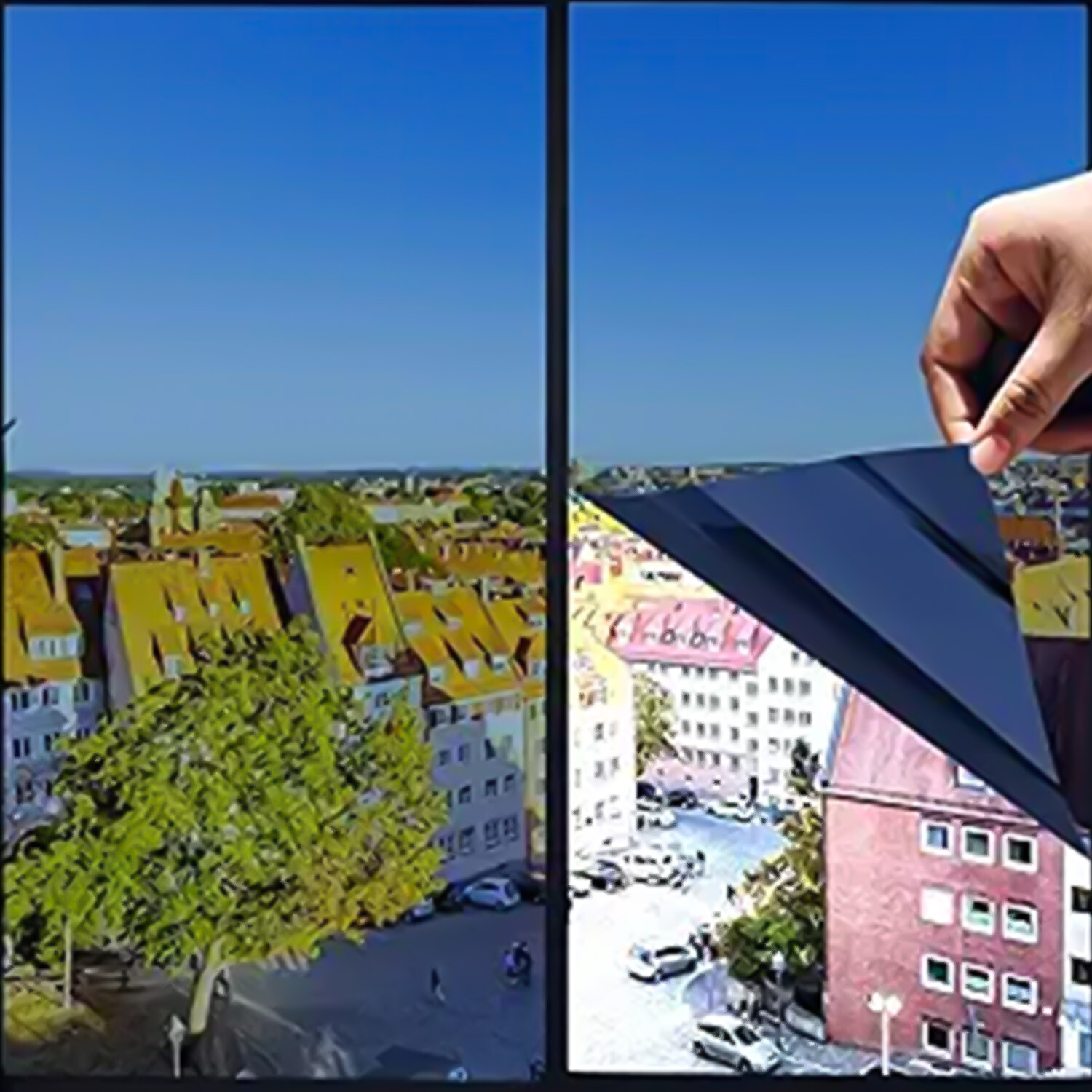 20" x10FT Uncut Roll Window Mirror Blue Chrome Tint Film New Home Office Glass