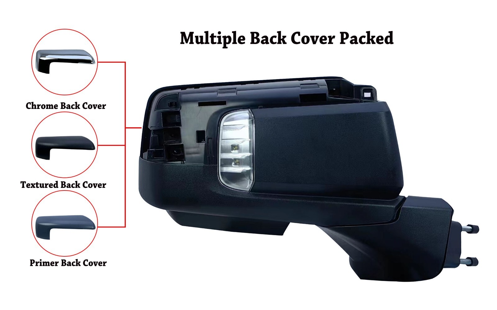 Pair Left+Right Side Door Mirror Power and Light for 19-24 Chevy Silverado 1500