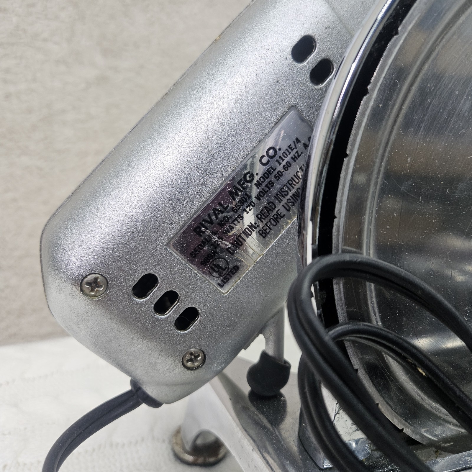 Rival Electric Food Slicer Model 1101E/4 Meat Cheese Deli Slicer Stainless VTG