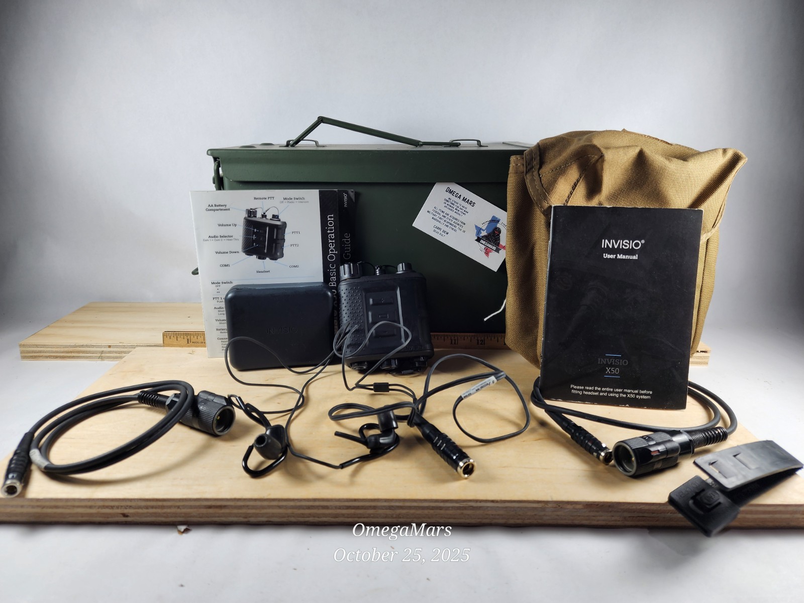 Invisio X50 TEA Dual Comm Digital Bone Conduction In-Ear Headset PTT Kit