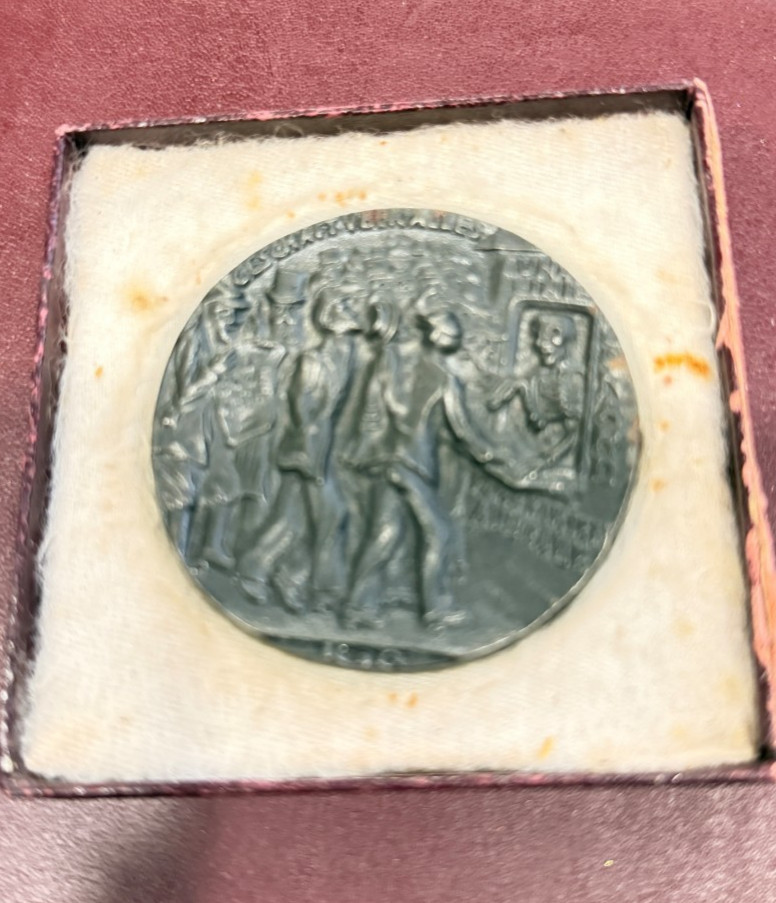 Replica of the RMS Lusitania Sinking Medal in Original Propaganda Box