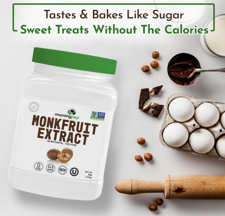 100% Pure Monk Fruit Extract Sweetener Powder No Erythritol Zero Calorie 5oz