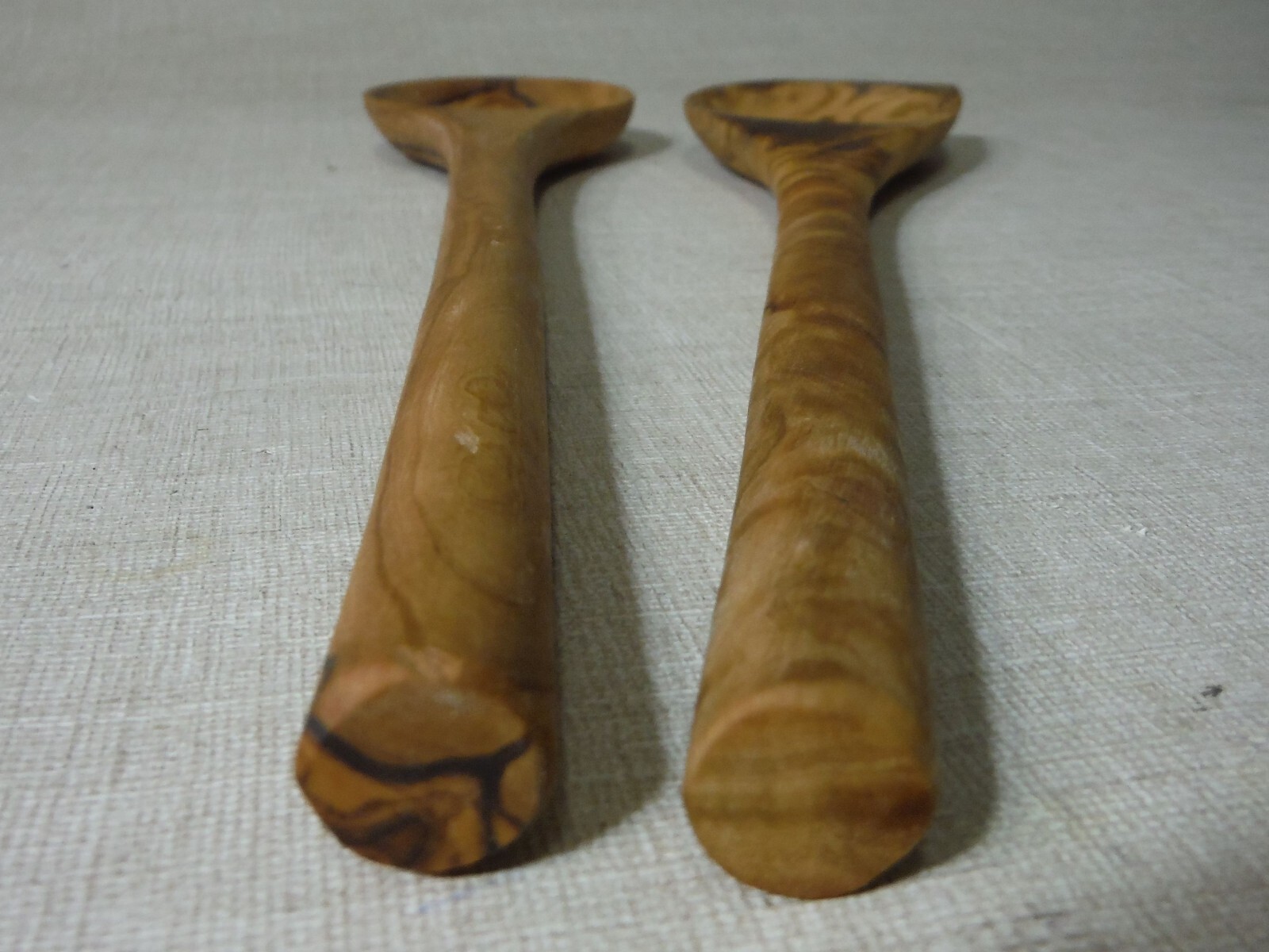 OLIVE WOOD SPOON AND SPATULA SET 12" LONG MEDITERRANEAN KITCHEN COOKING