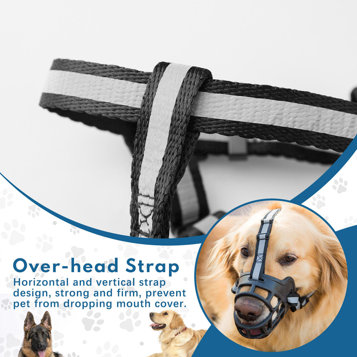 Dog Muzzle Pet Adjustable Breathable Soft Barking Silicone Anti Bite Mouth Mask