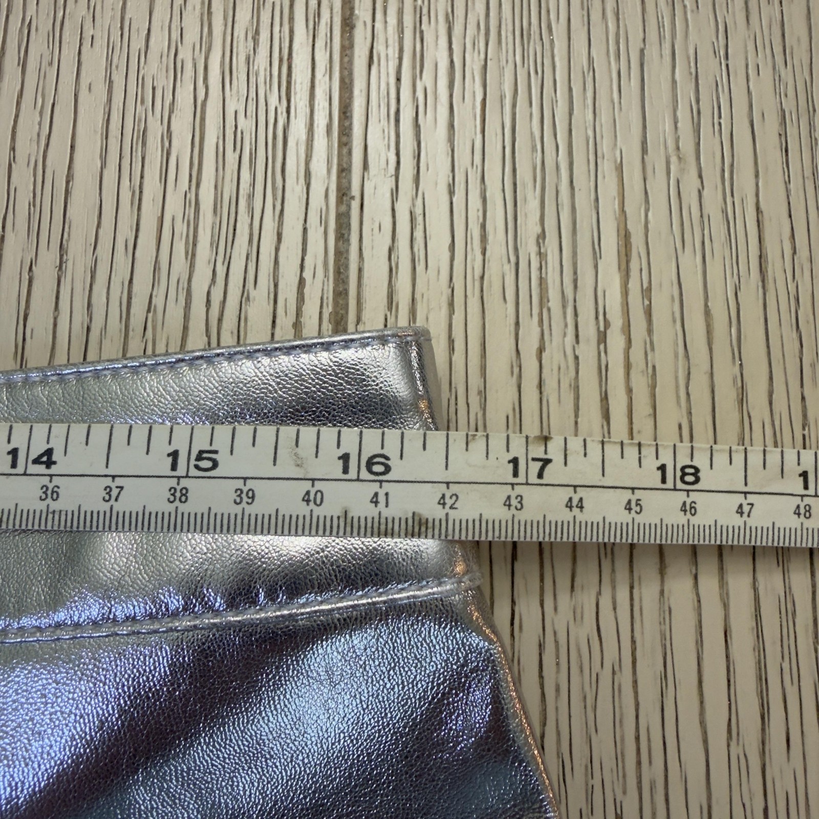 LOFT Skirt Womens 10 Silver Metallic Denim Mini Pockets Zip Casual Party