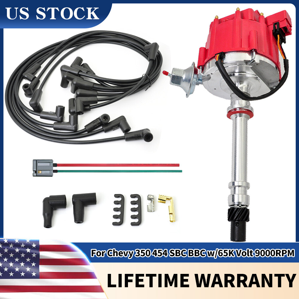 GM08 HEI Distributor &Wire &Pigtail for Chevy 350 454 SBC BBC w/65K Volt 9000RPM
