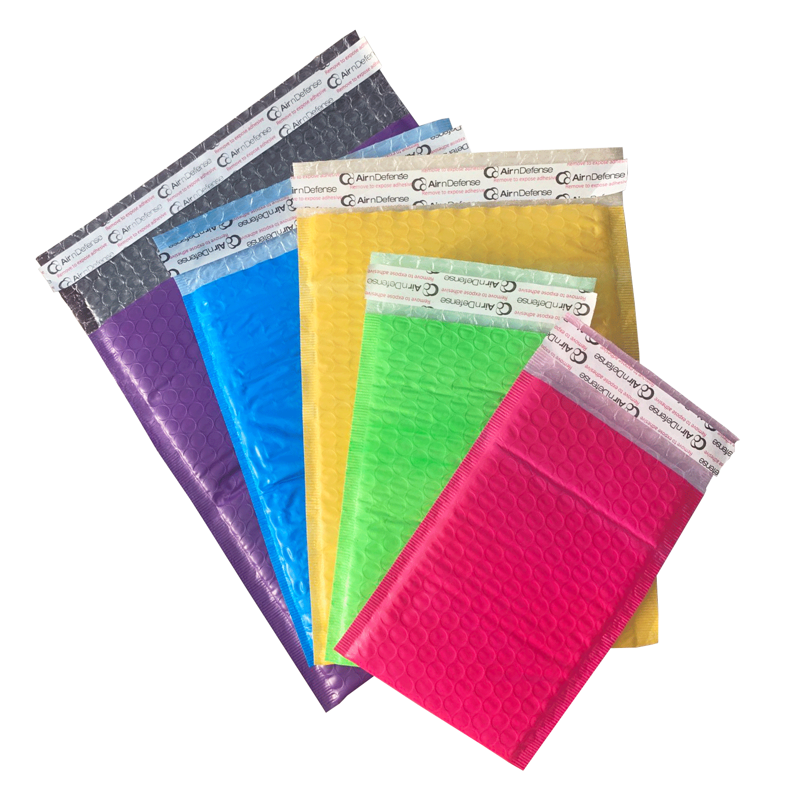 AirnDefense #0 6.5x10" Colored Poly Bubble Mailers Shipping Padded Envelopes