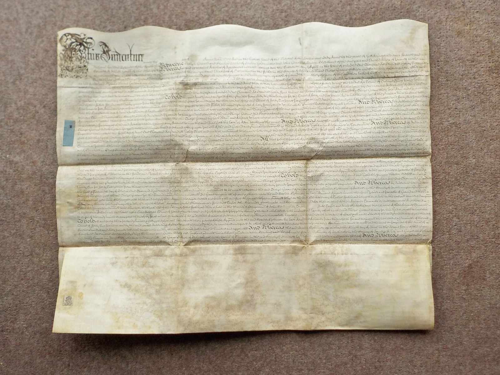 1709 London Covent Garden Drury Lane Vellum Deed Indenture + extra Document