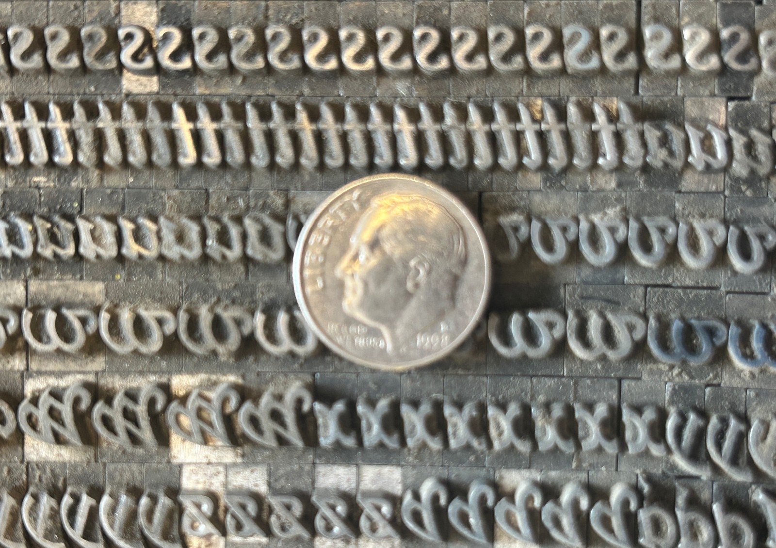 ANTIQUE LETTERPRESS 24 PT LEAD TYPE ARTCRAFT ITALIC 785+ UPPER LOWER &*$?"#