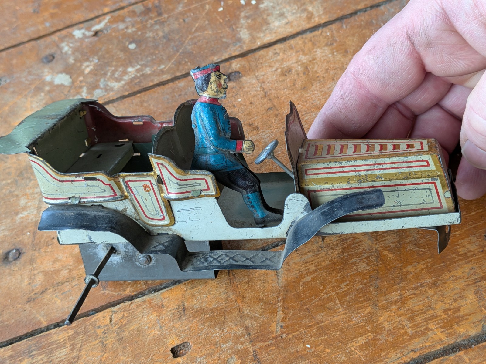 Parts Gunthermann Lehmann German Tin Touring Limousine Wind Up Toy Car Driver