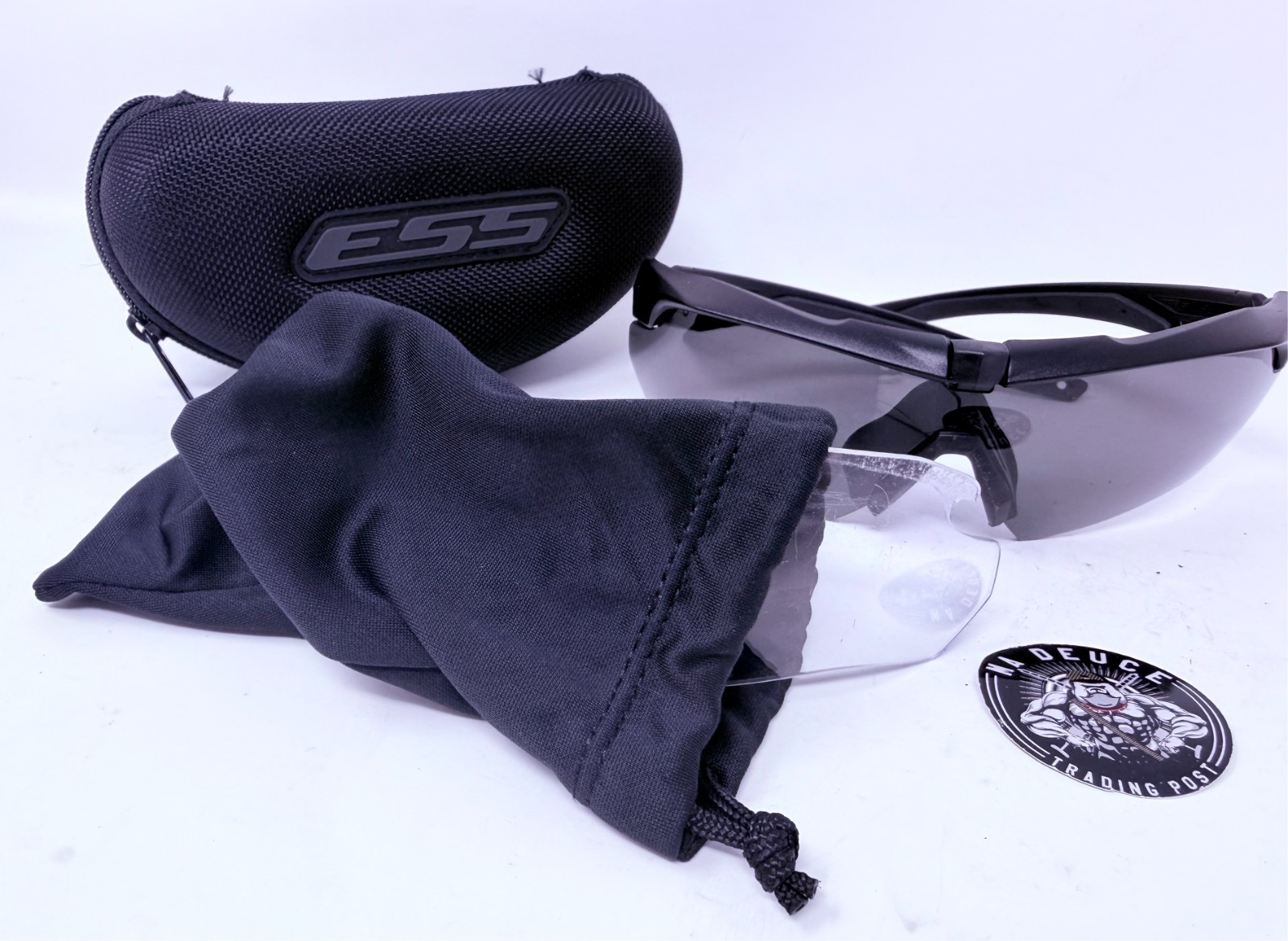 ESS Crossbow Ballistic Glasses Eyepro Black Case Protection Sunglasses