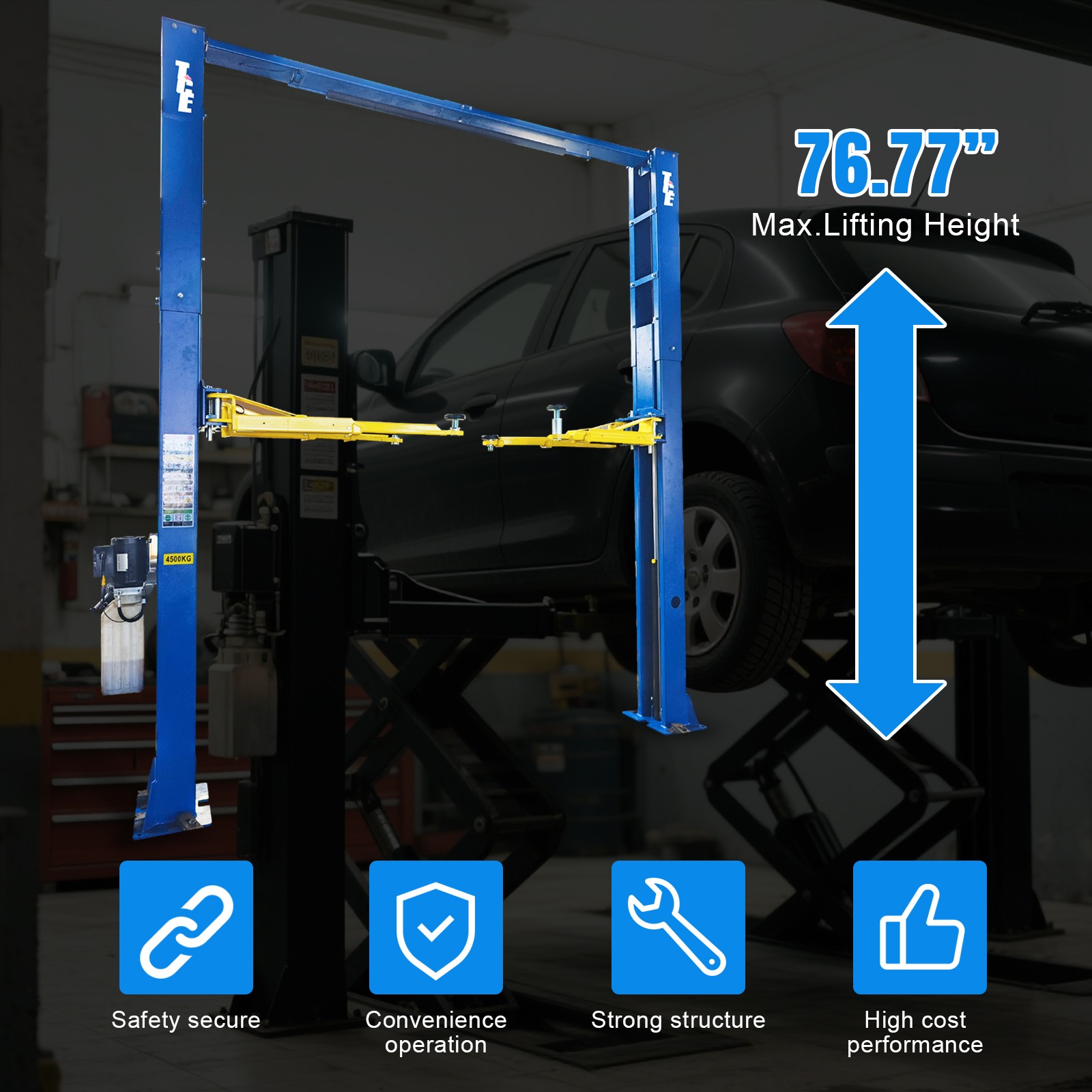TCE 10000lbs 220V Two Post Car Lift extend-height 150.79in free shipping