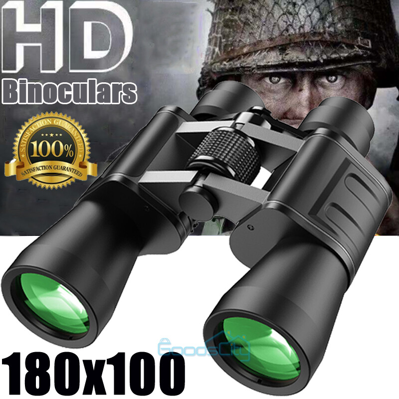 180x100 High Power Military Binoculars Day/Night Vision Waterproof Hunting +Case