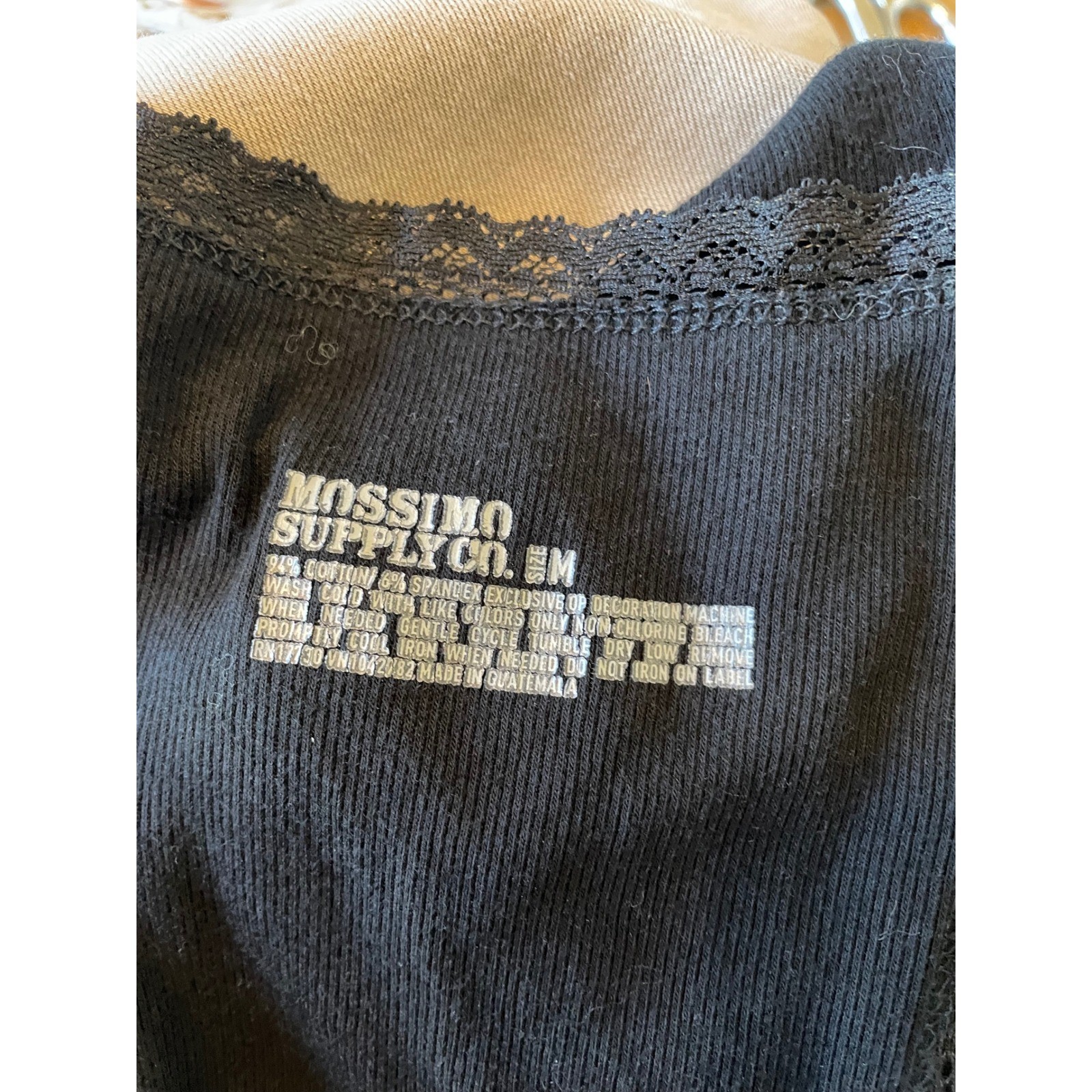 Mossimo Y2k Long Black Lace Trim Racerback Tank Top Size M Layering Indie