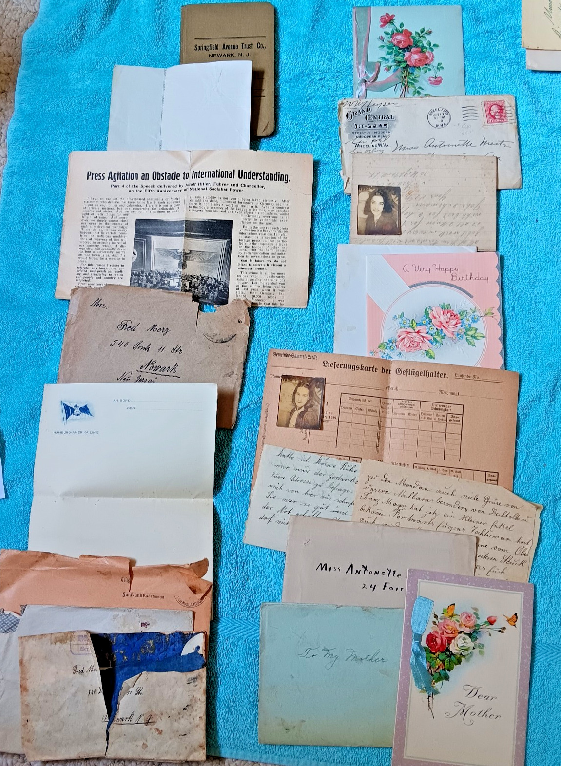 1910 to 1930's letter's from and to Nazi supporter stock #799