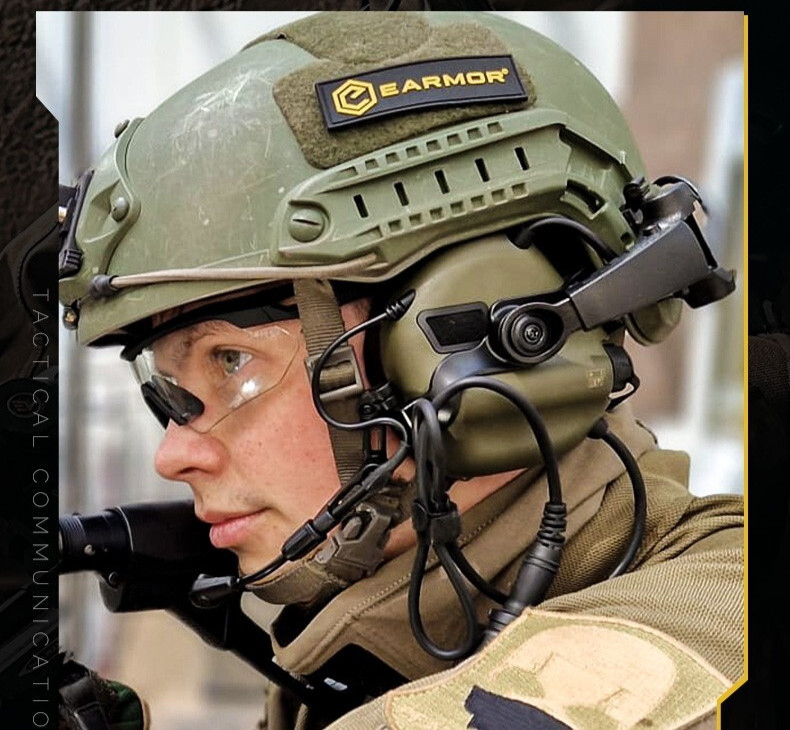 EAMOR M32X Plus Tactical Headset With Helmet ARC Adapters and Microphone