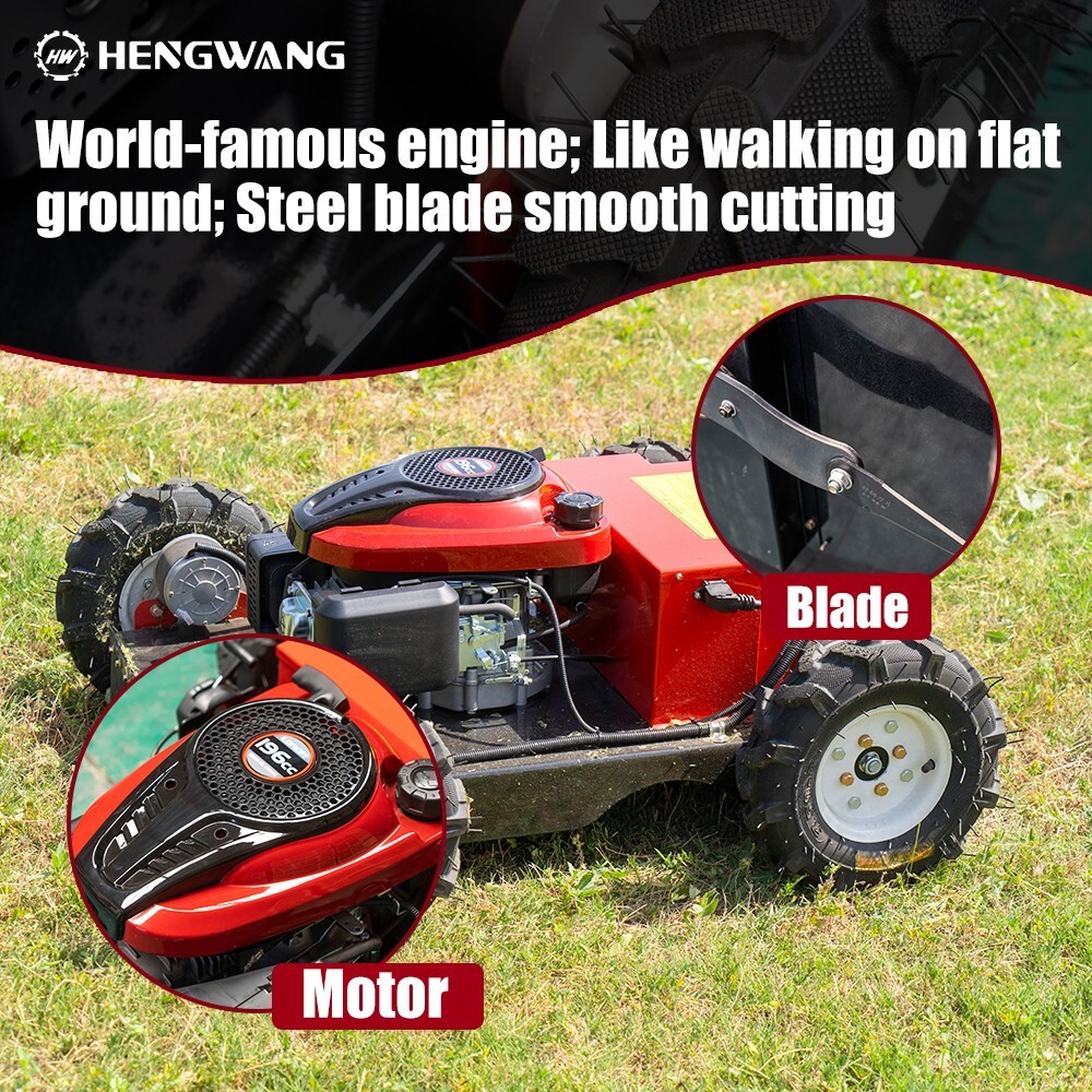 200m Household Gasoline Remote Control Lawn Mower With Large Mowing Area
