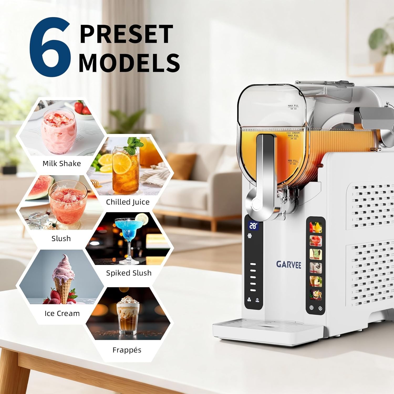 70 Oz Slushie Machine with LED Display & 6 Pre-Set Programs for Home