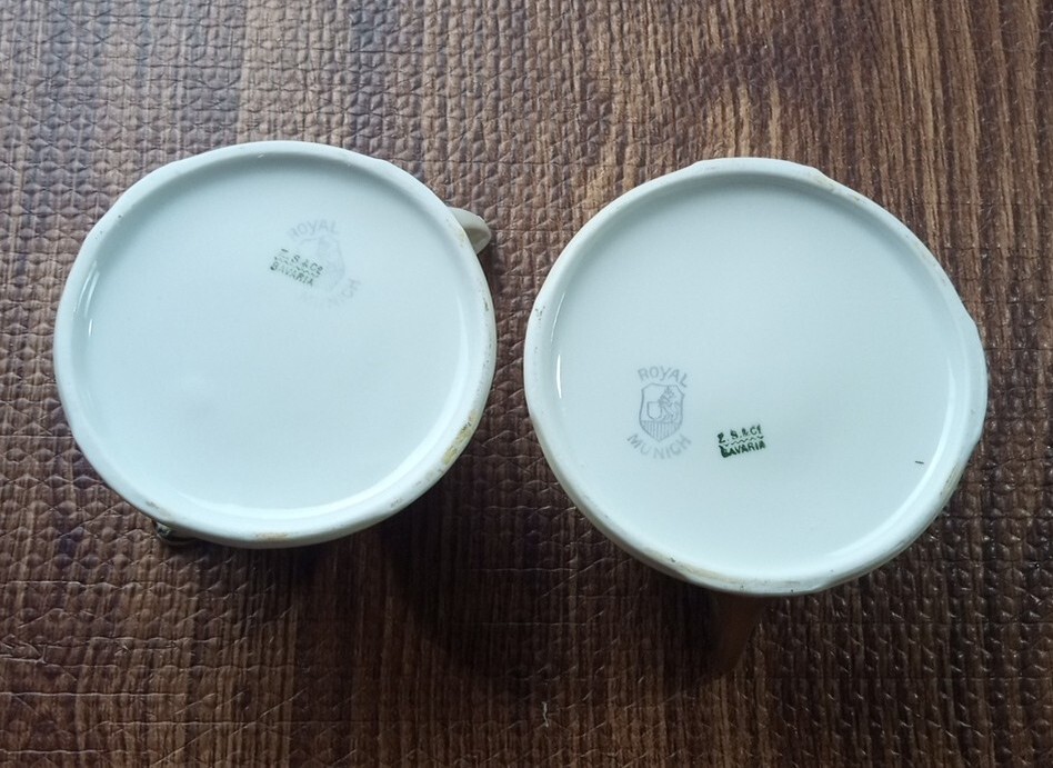 Antique - Z.S. & Co Bavaia Royal Munich, Hand Painted Creamer and Sugar Bowl