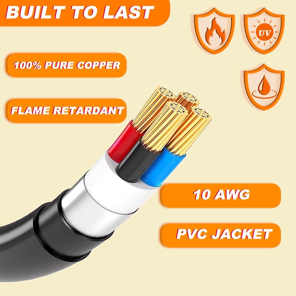 30A Generator Adapter Cord NEMA TT-30P Male to L14-30R Female 3 Prong to 4 Prong