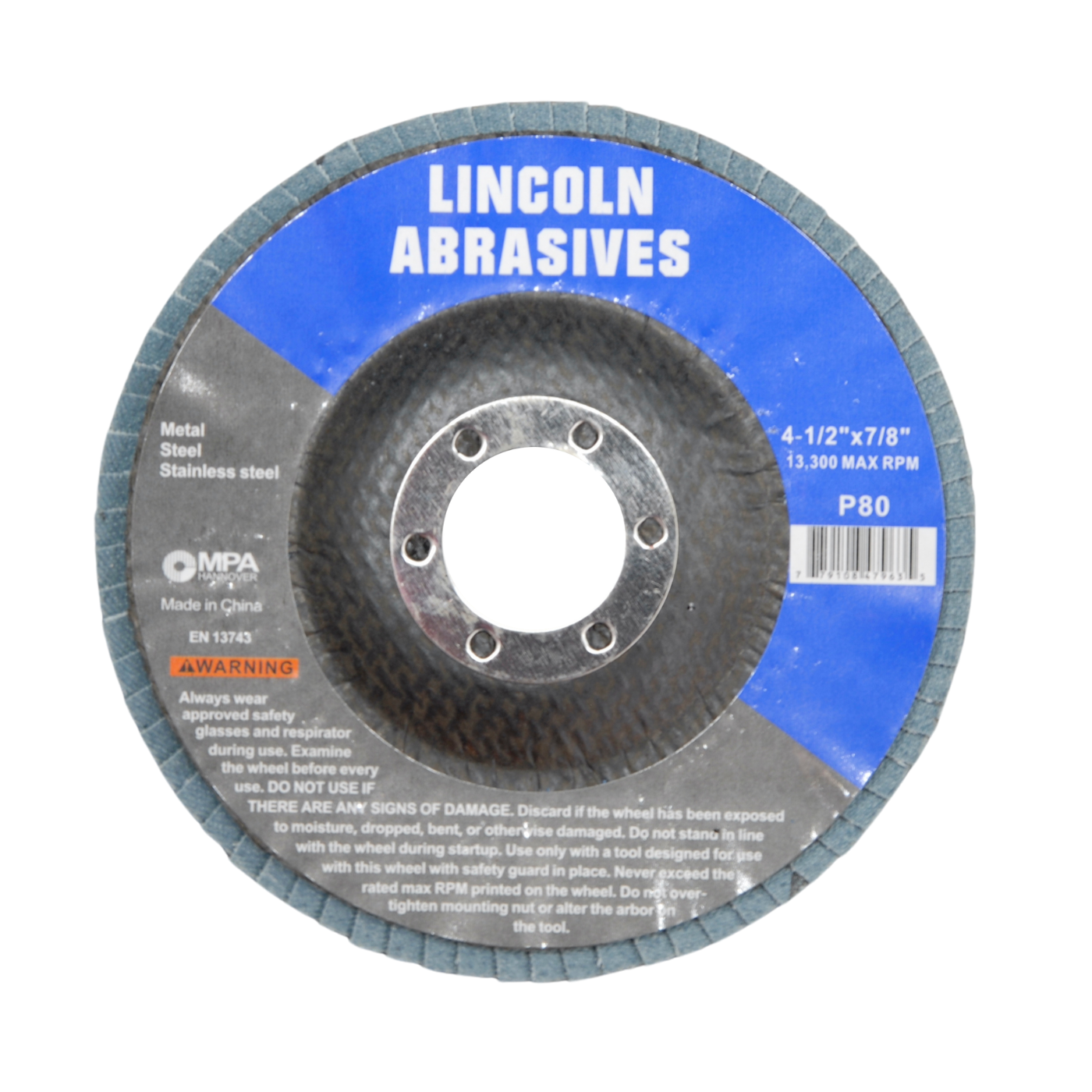 100 Pack Flap Discs 80 Grit 4.5" x 7/8" Grinding Sanding Wheels Disc Zirconia