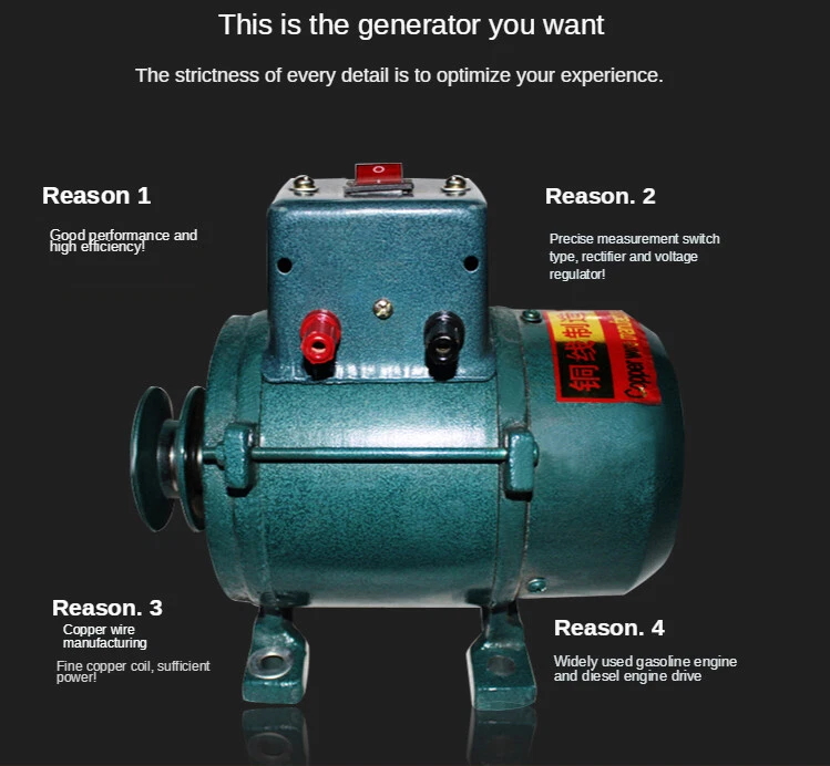 Home Lighting Permanent Magnet Generator Brushless Belt Diesel Engine 7000W